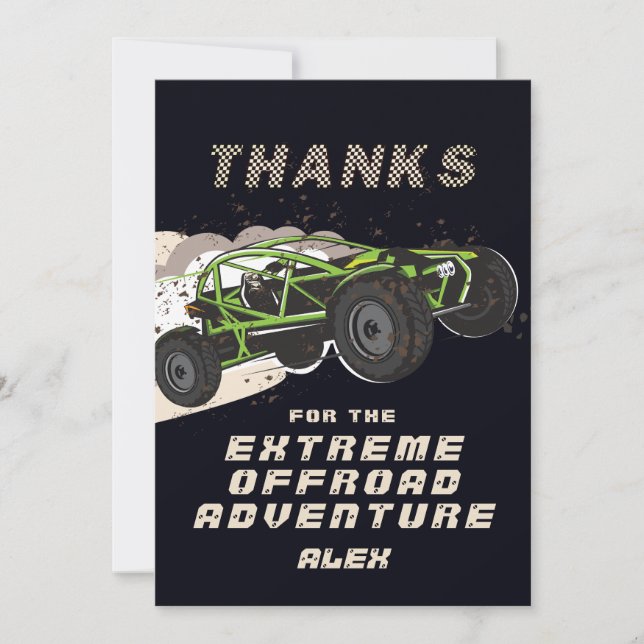 Carte De Remerciements ATV UTV Offroad Adventure Extreme Sports Car Club (Devant)