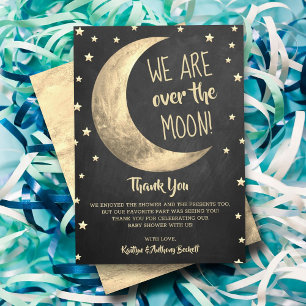Carte De Remerciements Au-Dessus De La Lune   BABY SHOWER