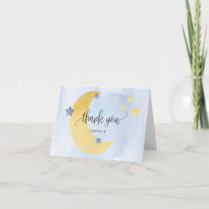 Carte De Remerciements Au-dessus du Baby shower personnalisé bleu lune