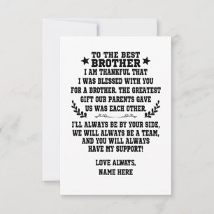 Carte De Remerciements Au Meilleur Frère De Soeur Ou Frère