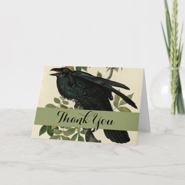 Carte De Remerciements Audubon Raven Oiseau classique (Devant)