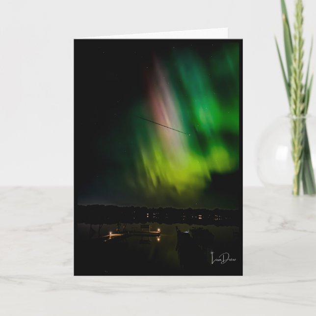 Carte De Remerciements Aurora Serenade au Minnesota Starry Shore (Devant)