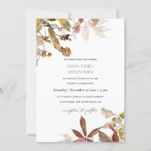 Carte De Remerciements Automne Arbre Branche Orange Foliage Mariage Invit