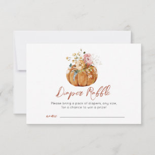 Carte De Remerciements Automne Citrouille Baby shower Raffle Card