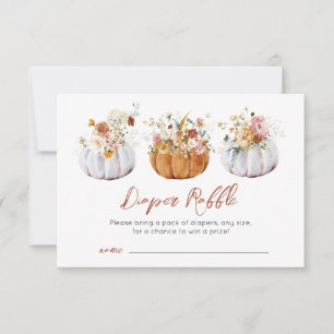 Carte De Remerciements Automne Citrouille Baby shower Raffle Card