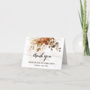Carte de remerciements Automne Eucalyptus Mariage