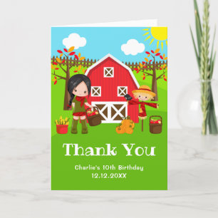 Carte De Remerciements Automne Normandie Anniversaire Fille des cheveux n