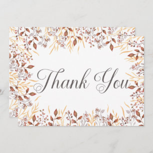 Carte De Remerciements Automne rouille & Brown Boho Mariage moderne