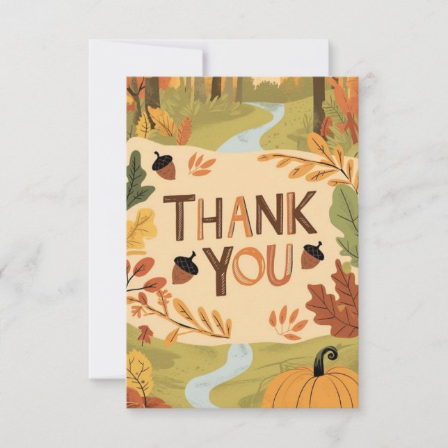 Carte De Remerciements Automne Rustique De L'Acorn (Devant)