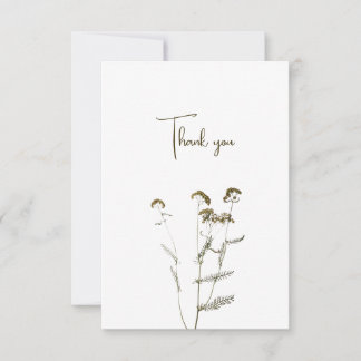 Carte de remerciements aux fleurs sauvages