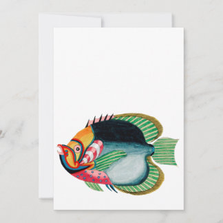 carte de remerciements aux poissons anciens