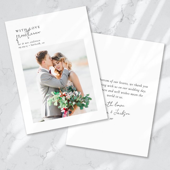 Carte De Remerciements Avec amour du nouveau Mariage Mr & Mrs (Créateur téléchargé)