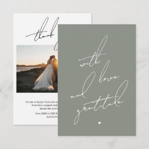 Carte De Remerciements Avec amour et Gratitude message pré-imprimé