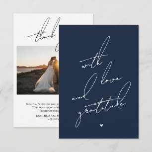 Carte De Remerciements Avec amour et Gratitude message pré-imprimé