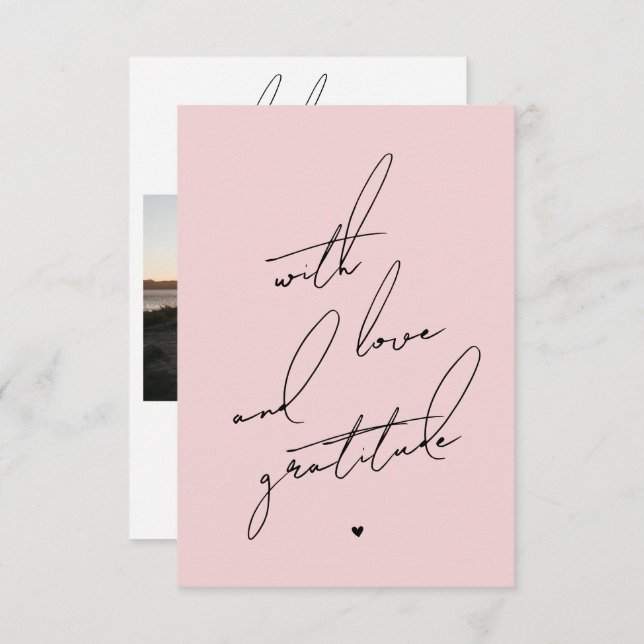 Carte De Remerciements Avec amour et Gratitude message pré-imprimé (Devant / Derrière)