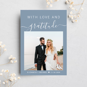 Carte De Remerciements Avec Amour Et Gratitude Photo Dusty Blue Mariage