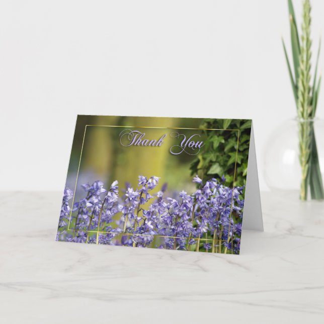 carte de remerciements avec des cloches bleues (Devant)