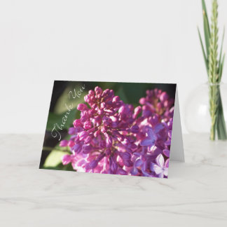 Carte de remerciements avec des lilas