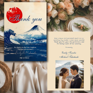 Carte De Remerciements Avec la photo Japonesque Harmonie avec Fuji