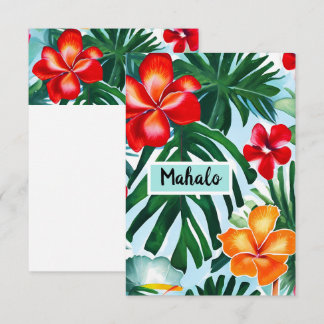 Carte de remerciements avec libellé hawaïen