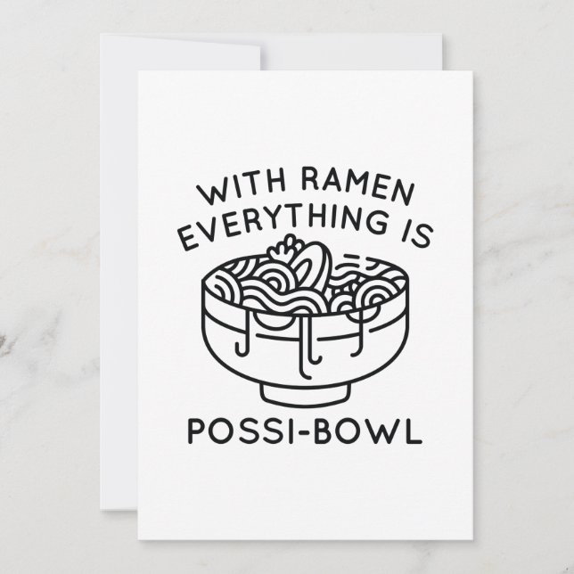 Carte De Remerciements Avec Ramen Tout Est Possi-Bowl (Devant)