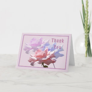 Carte de remerciements avec trois Roses Designer