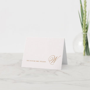 Carte De Remerciements Avenir Élégant Mme Blush Gold Calligraphie Pliée