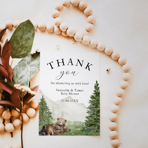 Carte De Remerciements Aventure attend un Baby shower neutre pour les fem