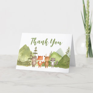 Carte De Remerciements Aventure Begin Forest Mountain Baby shower