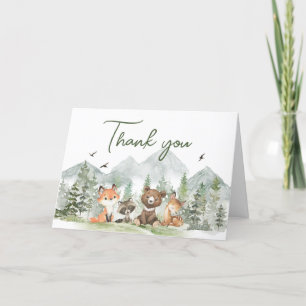 Carte De Remerciements Aventure Commencer le Baby shower des animaux des