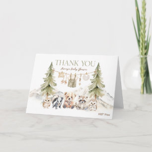Carte De Remerciements Aventure en forêt Oh Boy Baby Shower