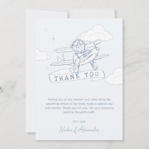 Carte De Remerciements Aviateur Pilote Avion Précieux Colis Baby Shower