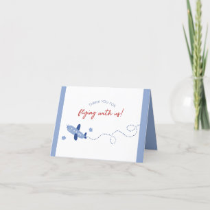 Carte De Remerciements Avion adorable Comment le temps vole fête d'annive