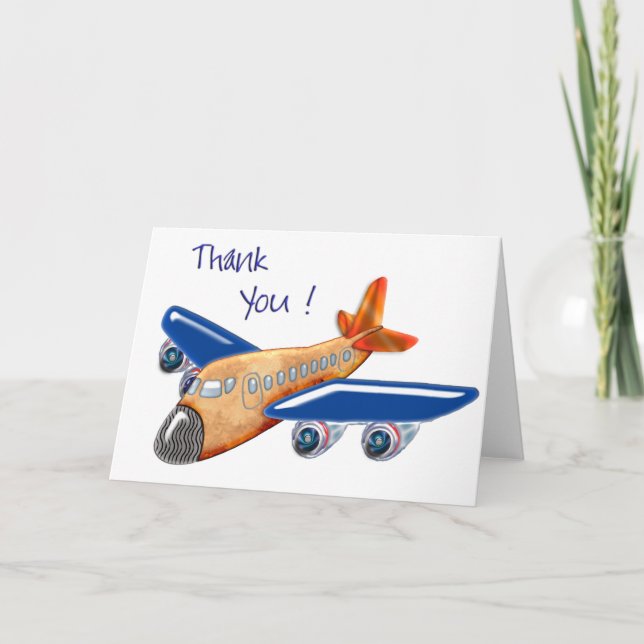 Carte De Remerciements Avion Extraordinaire 3 (Devant)
