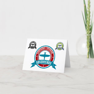Carte De Remerciements Avion vintage Tourisme Aventures Logo Aviation