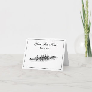 Carte De Remerciements Aviron Rameurs Équipe d'Aviron Sports Aquatiques