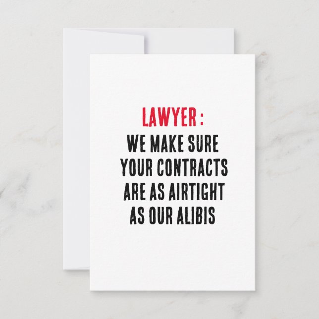 Carte De Remerciements Avocat Nous nous assurons que vos contrats sont au (Devant)