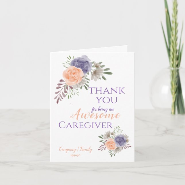 Carte De Remerciements Awesome aimer aidant Floral (Devant)