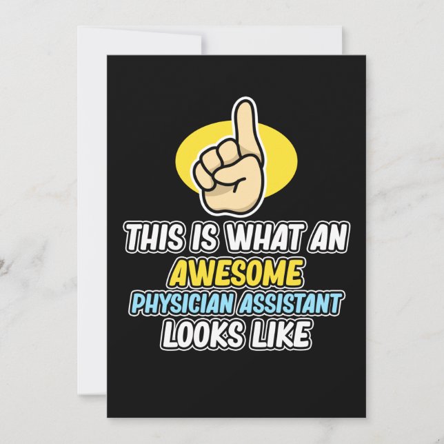 Carte De Remerciements Awesome Physicien Assistant PA Étudiants Médicales (Devant)