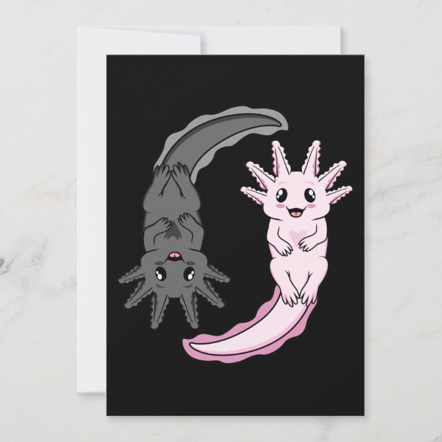 Carte De Remerciements Axolotl Yin Yang Kawaii Animal Amoureux d'Axolotls (Devant)