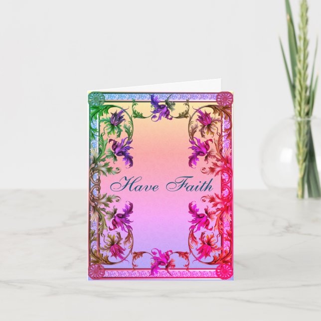 Carte De Remerciements Ayez Faith Elegant Floral Inspirational Note Card (Devant)