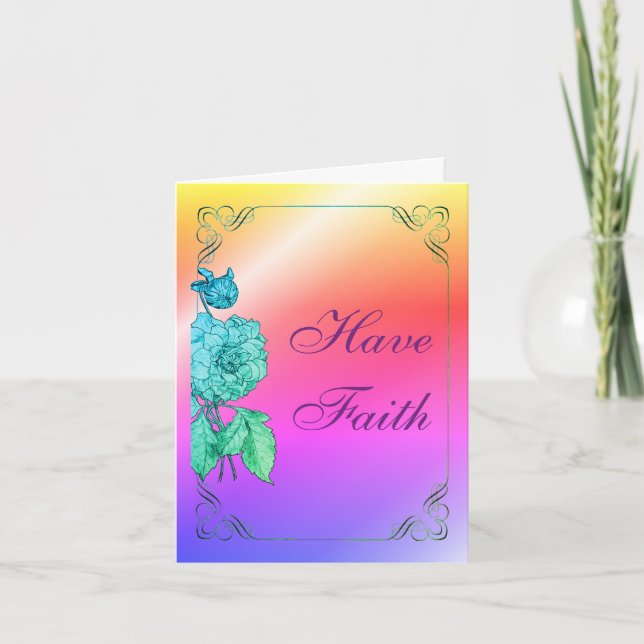 Carte De Remerciements Ayez Faith Peony Art Inspiration Note Card (Devant)