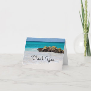Carte De Remerciements Azure Ocean Sandy Beach Photo