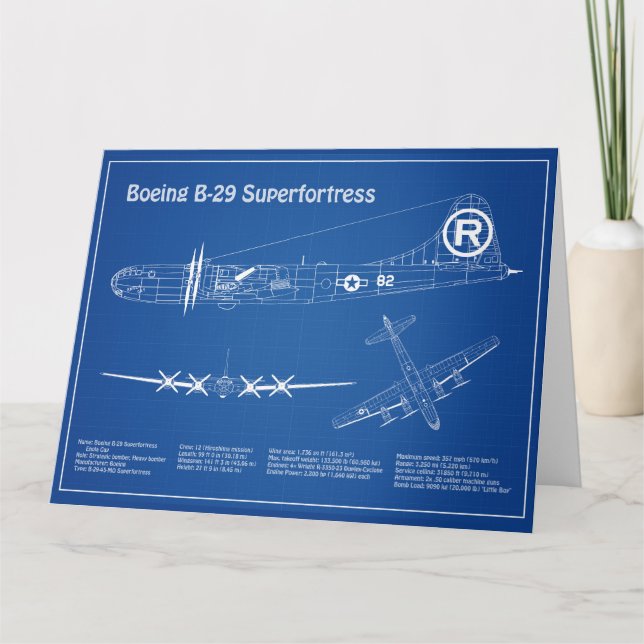 Carte De Remerciements B-29 Superforteresse - Plan directeur de l'avion A (Devant)