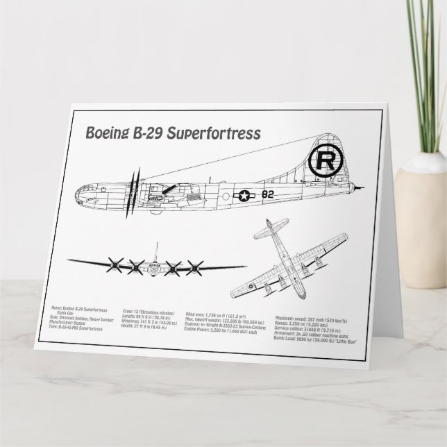 Carte De Remerciements B-29 Superforteresse - Plan directeur de l'avion B (Devant)