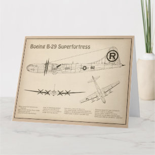 Carte De Remerciements B-29 Superforteresse - Plan directeur de l'avion S