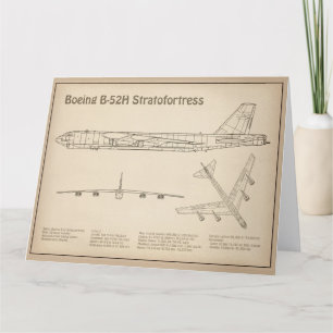 Carte De Remerciements B-52 Stratoforteresse - Plan directeur de l'avion 