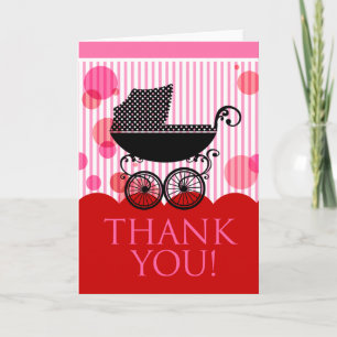 Carte De Remerciements Baby Carriage