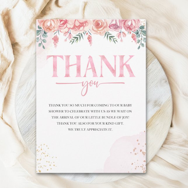 Carte De Remerciements Baby in Bloom Floral Baby Shower (Créateur téléchargé)