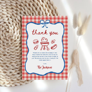 Carte De Remerciements Baby Q Barbecue de jardin Baby Shower 4 juillet